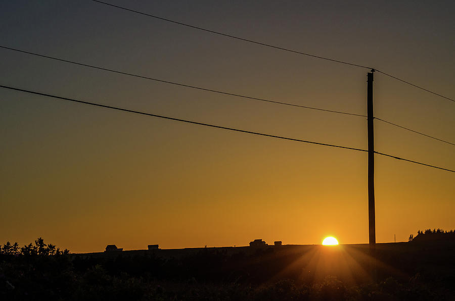Sunset and Telephone Post Photograph by Rob Huntley