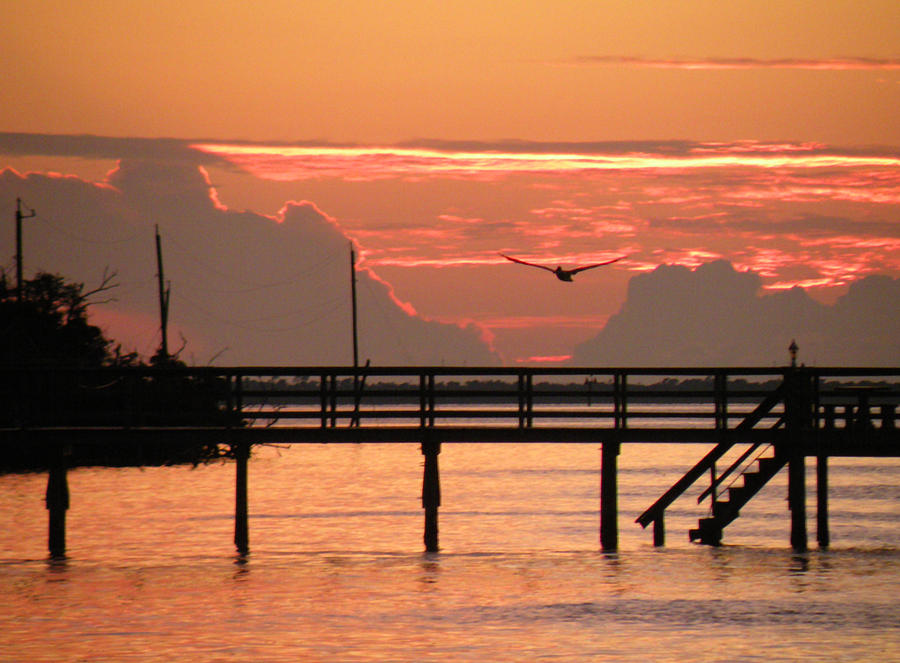 Sunset and the Fishing Dock Photograph by Rosalie Scanlon