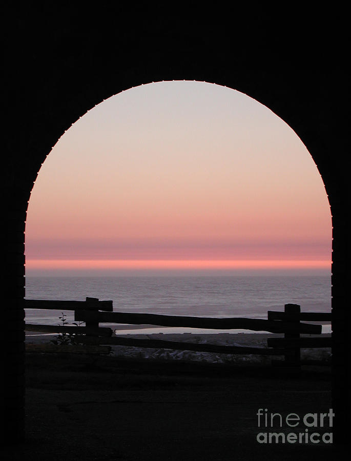 Sunset Arch with Fog Bank Photograph by Kathi Shotwell