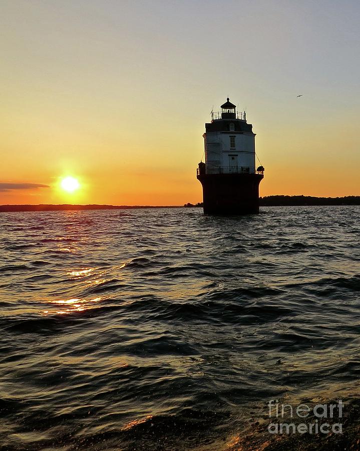 Sunset at Baltimore Light  Photograph by Nancy Patterson