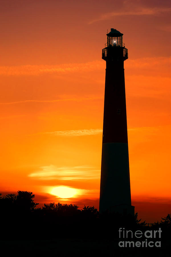 Sunset at Barnegat Lighthouse Photograph by Olivier Le Queinec