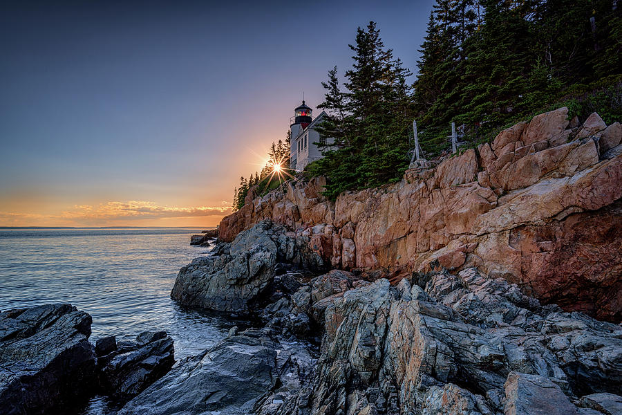 Acadia National Park Photograph - Sunset at Bass Harbor Head Lighthouse by Rick Berk