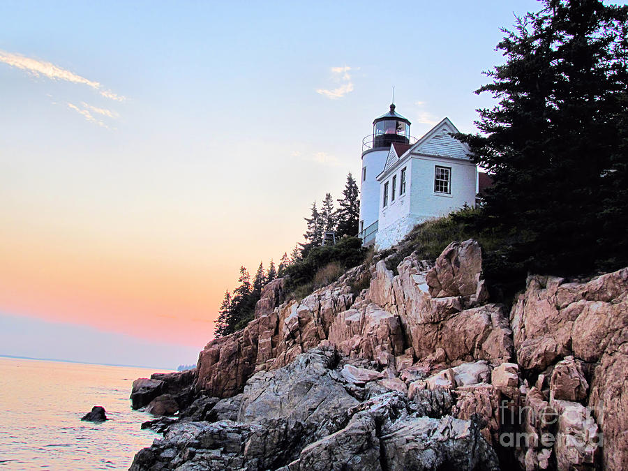 Sunset at Bass Harbor Lighthouse Photograph by Elizabeth Dow