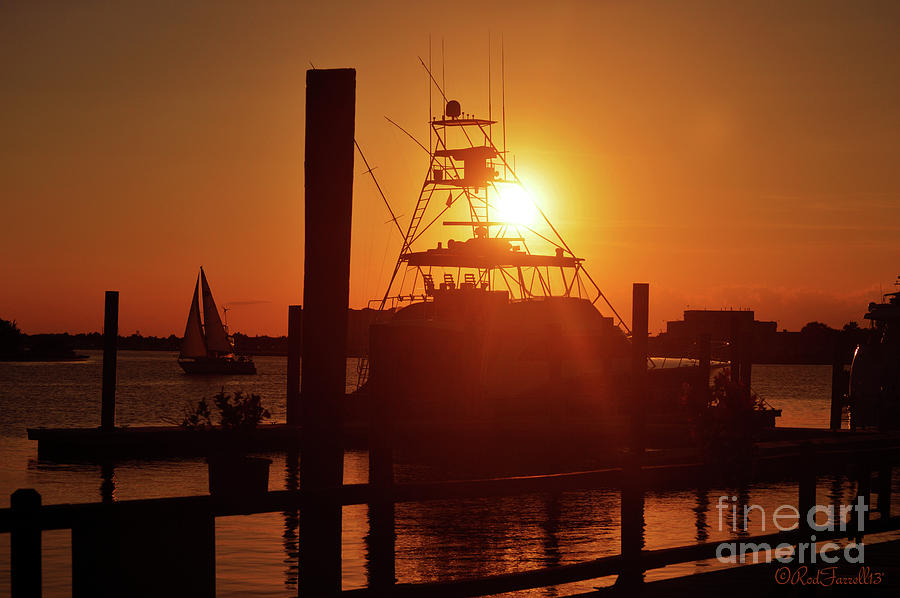 Sunset at Beaufort Dock Photograph by Rod Farrell