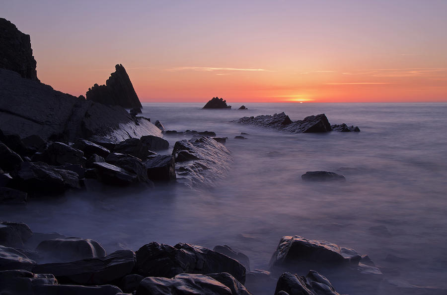 Sunset at Blegberry Beach Photograph by Pete Hemington
