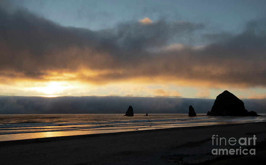 Sunset Photograph - Sunset at Cannon Beach by Sandra Bronstein