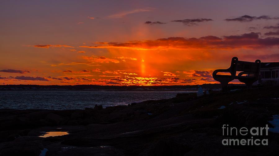 Sunset at Cape Neddick/Nubble Light. Photograph by New England Photography