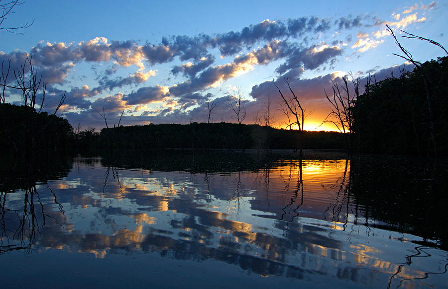 Sunset at Chester Lake Photograph by Larry Ricker