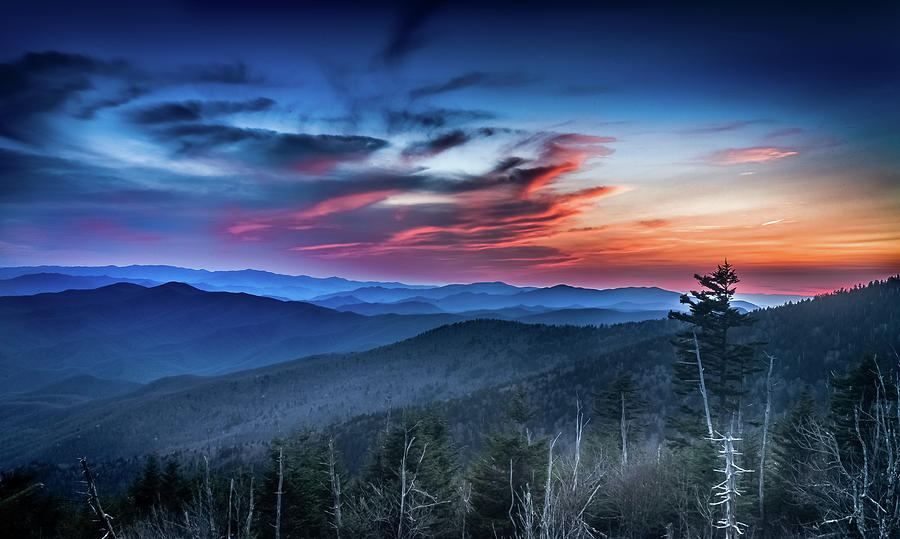 Sunset at Clingmans Dome Photograph by Tony Barber