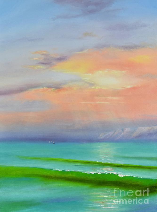 Sunset at Dana Point  Painting by Mary Scott