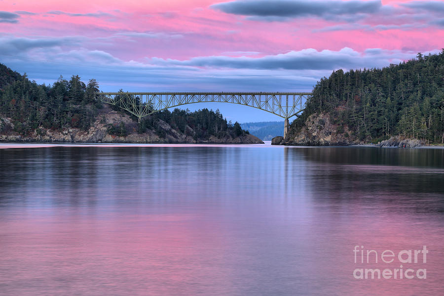 Tree Photograph - Sunset At Deception Pass by Adam Jewell