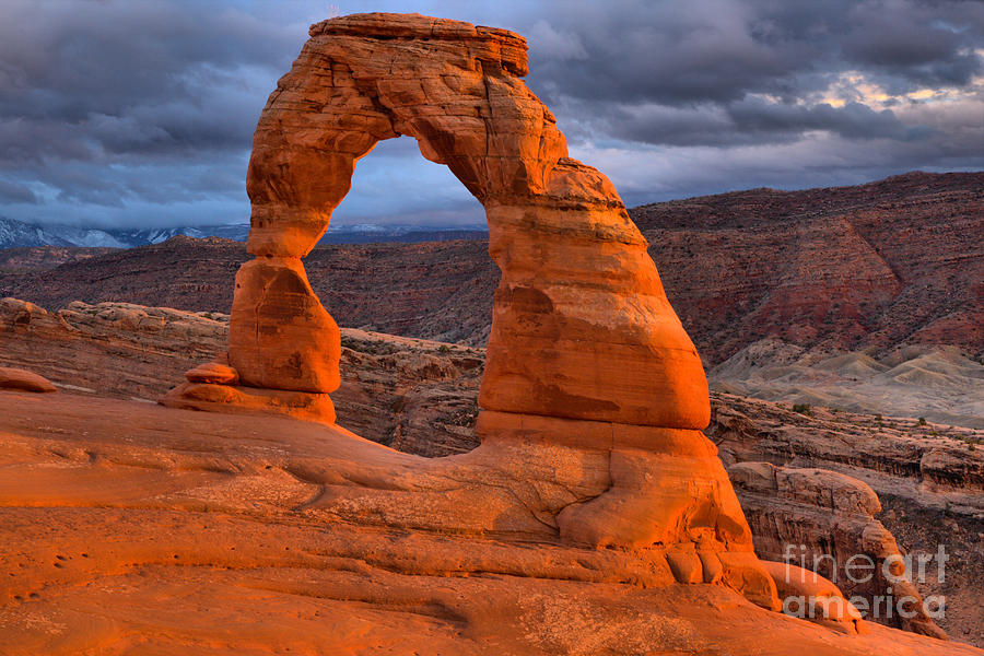 Sunset At Delicate Arch Photograph by Adam Jewell