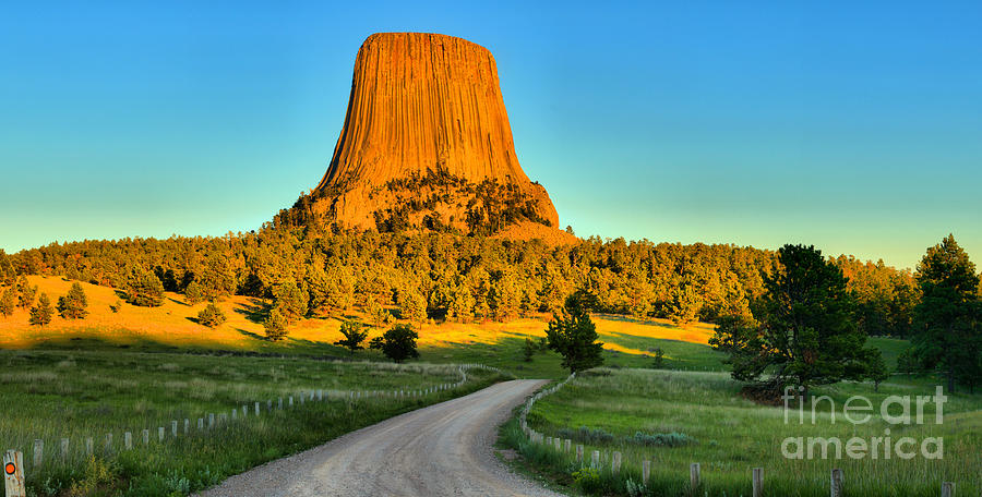 Sunset At Devils Tower Photograph by Adam Jewell
