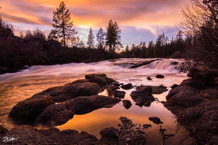 Sunset Photograph - Sunset at Dillon Falls by Russell Wells
