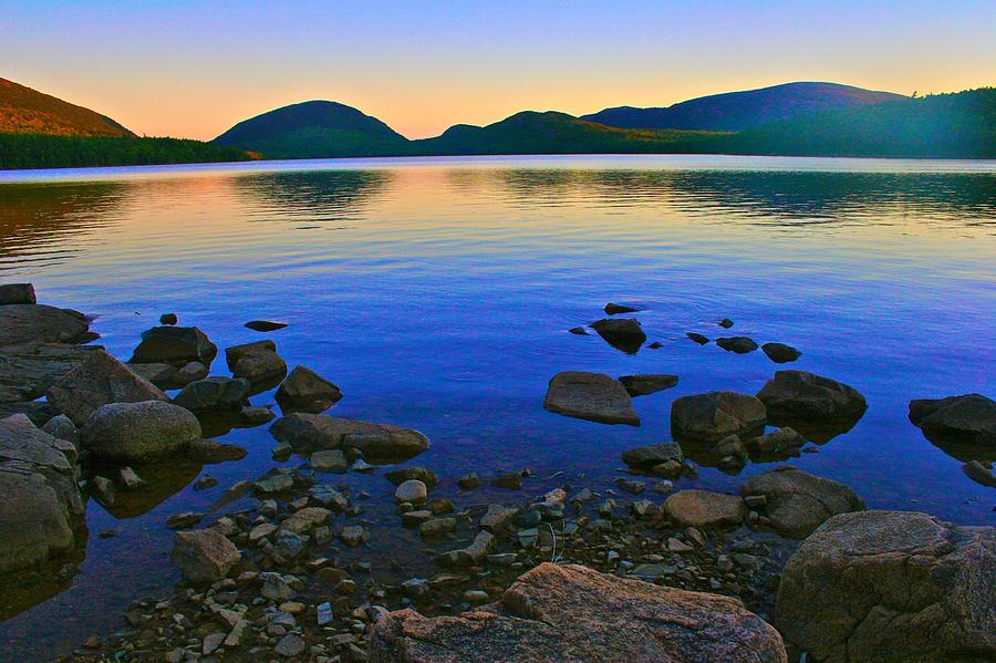 Sunset at Eagle Lake in Acadia Photograph by Polly Castor