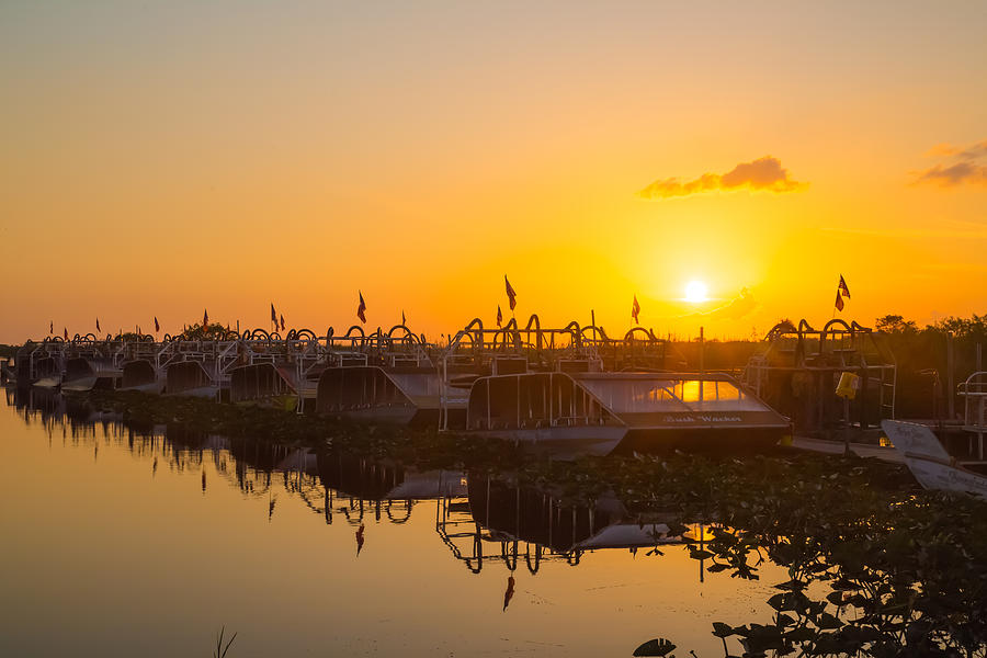 Sunset at Everglades Holiday Park Photograph by Dart Humeston