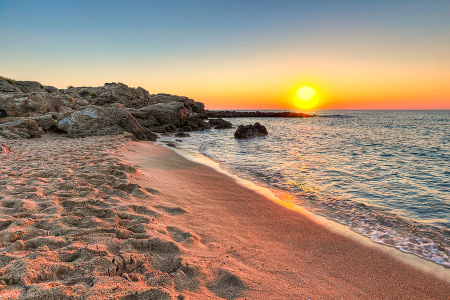 Sunset at Falassarna in Crete - Greece Photograph by Constantinos Iliopoulos