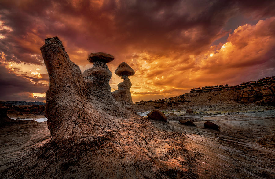 Sunset at Goblin Valley Photograph by Michael Ash