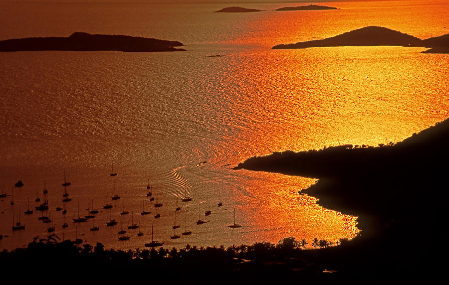 Sunset Photograph - Sunset at Great Cruz on St. John by Bill Jonscher