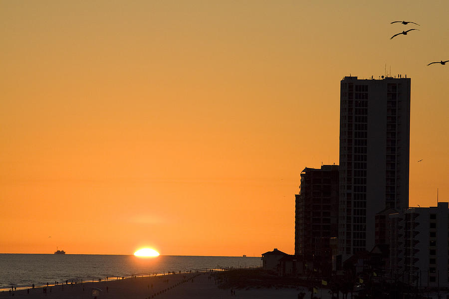 Sunset at Gulf Shores Photograph by Bob Krzmarzick - Fine Art America