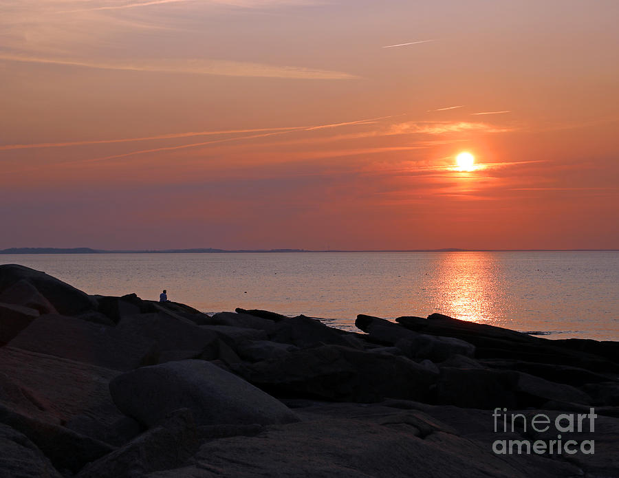Sunset Photograph - Sunset at Halibut Point, Massachusetts by Steve  Gass