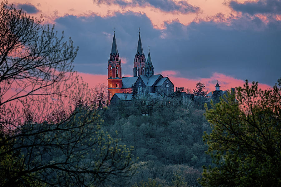 Sunset at Holy Hill Photograph by Susan Rissi Tregoning