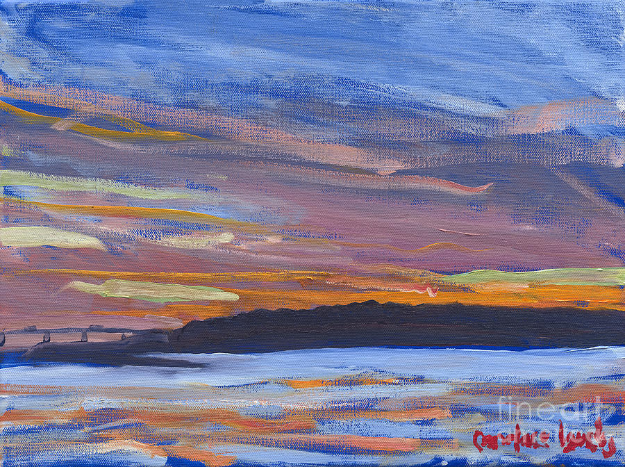 Sunset at Hudsons Painting by Candace Lovely