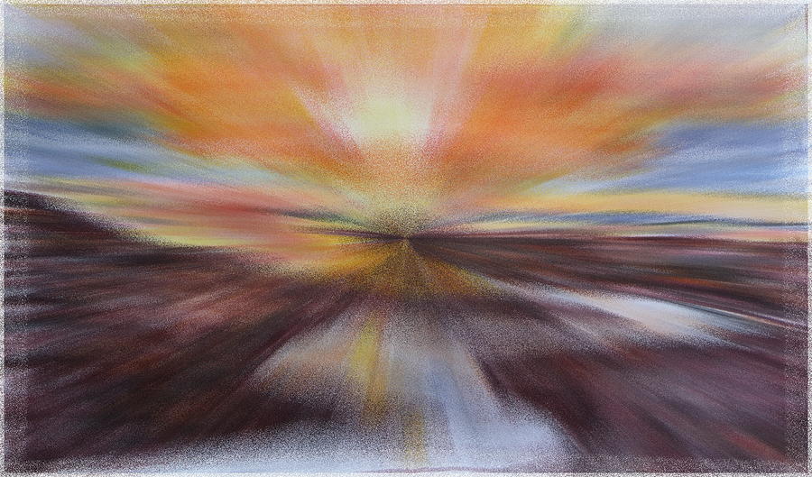 Sunset at Kalaloch sketch - mixed media  Painting by Joel Deutsch