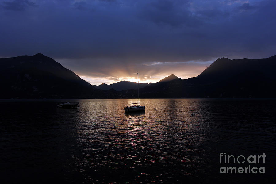 Sunset at Lake Como 9431 Photograph by Jack Schultz