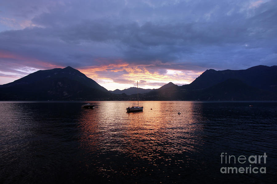 Sunset at Lake Como 9458 Photograph by Jack Schultz