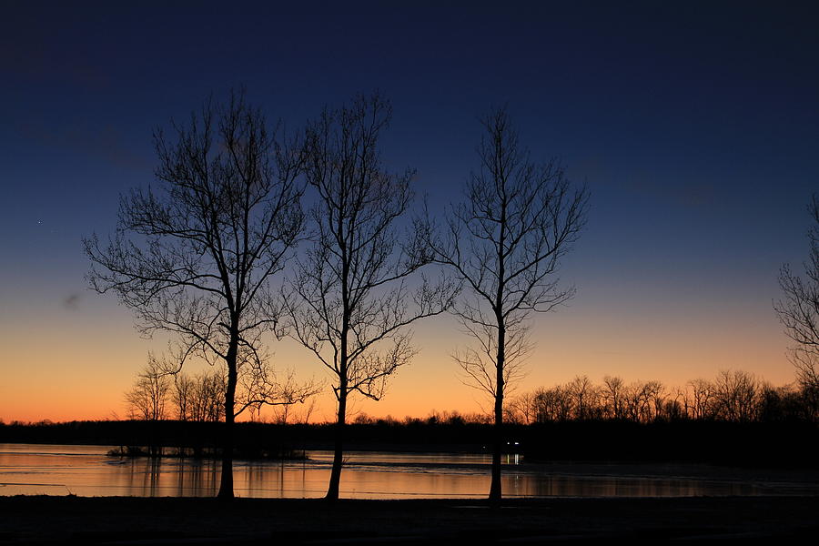 Sunset at Lake Photograph by Karen Ruhl