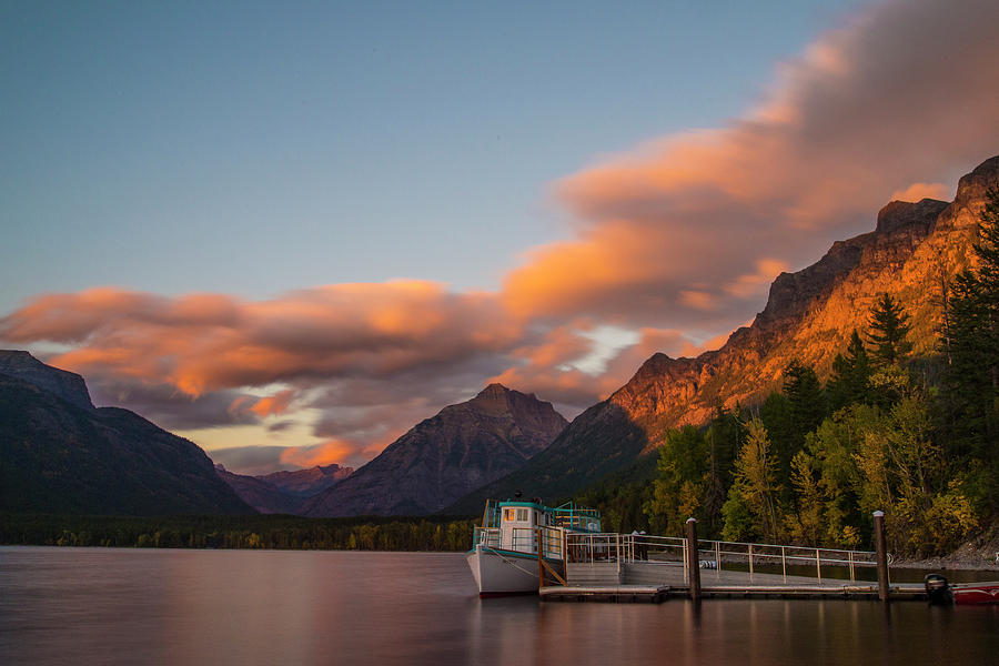 Sunset at Lake McDonald Photograph by Alex Lapidus