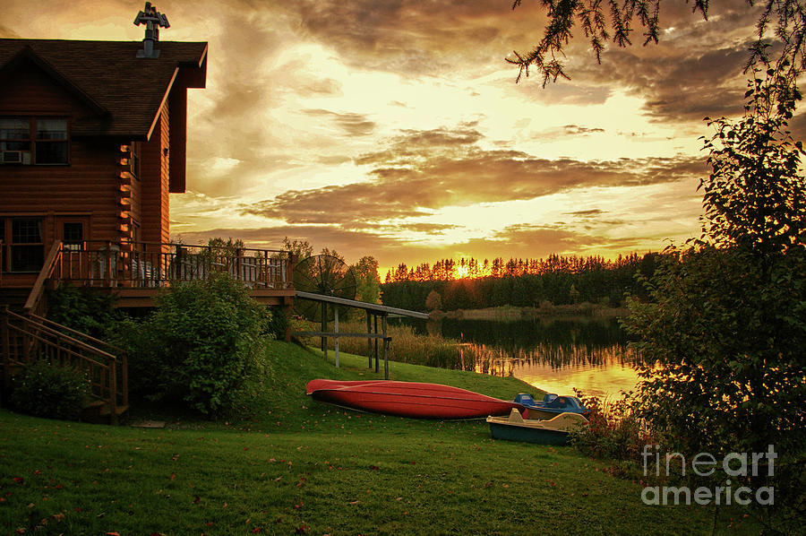 Sunset at Lakeside Lodge Photograph by Lynn Bolt