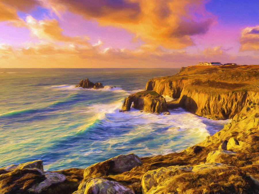 Sunset at Lands End Painting by Dominic Piperata