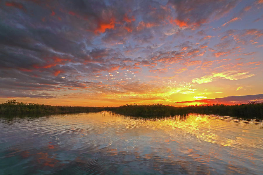 Sunset at Loxahatchee National Wildlife Refuge near Florida Boyton Beach Photograph by Juergen Roth
