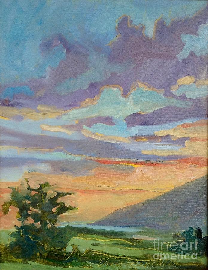 Sunset at Makawao Painting by Diane Renchler