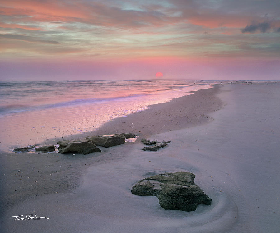 Landscape Photograph - Sunset at Matanzas Beach, Florida by Tim Fitzharris