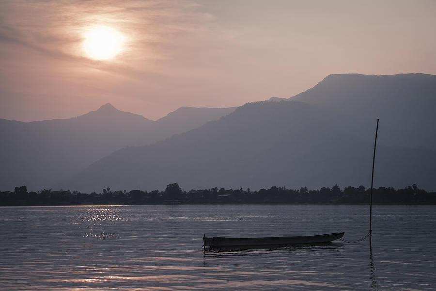Sunset at Mekong Photograph by Maria Heyens