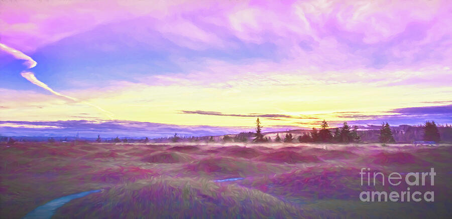 Sunset Digital Art - Sunset At Mima Mounds by Jean OKeeffe Macro Abundance Art