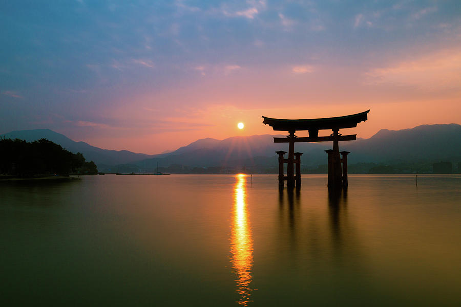 Sunset at Miyajima's Torii Photograph by Sam Garcia - Fine Art America