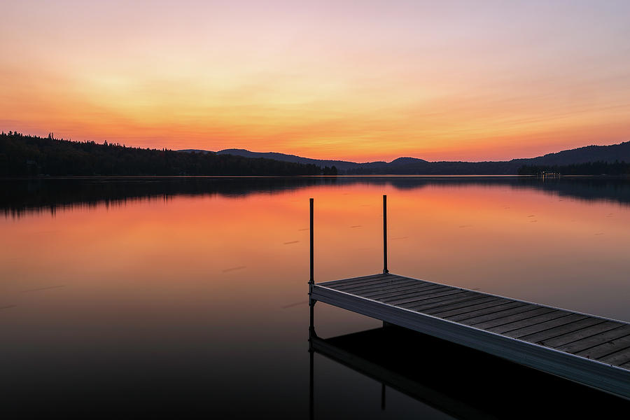 Sunset at New Hampshire Back Lake Photograph by Juergen Roth