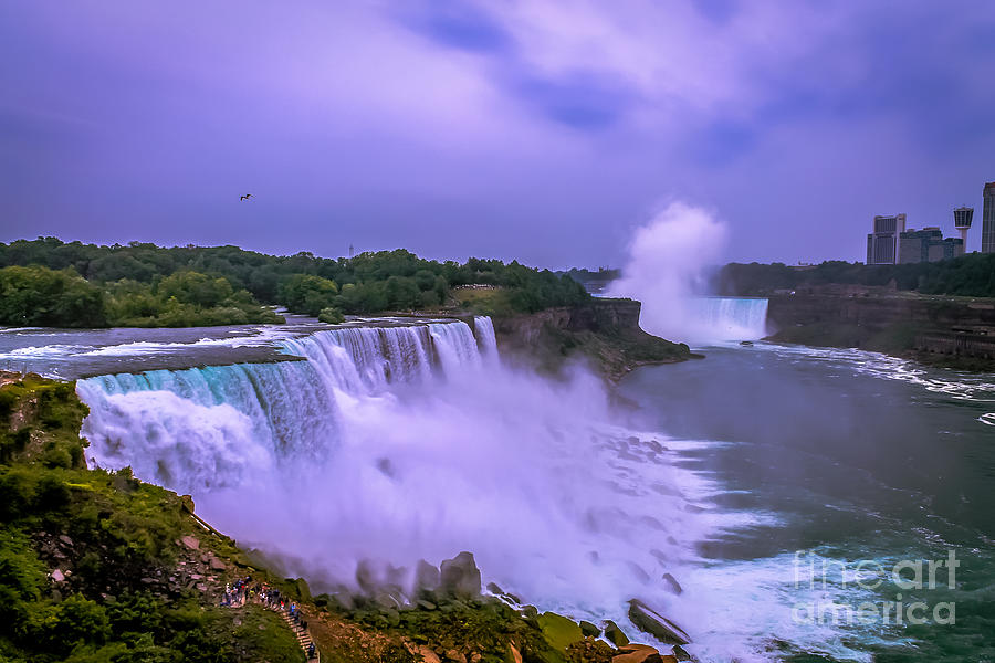 Waterfall Photograph - Sunset at Niagara by Claudia M Photography