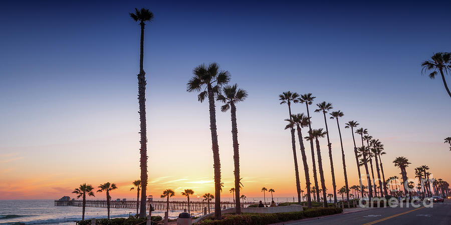 Sunset at Oceanside Pier Photograph by David Levin
