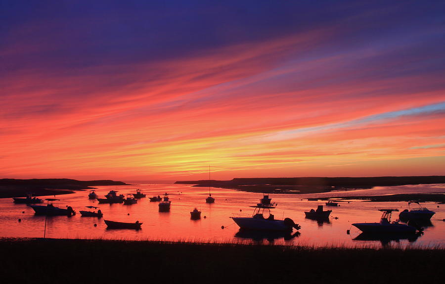 Sunset at Pamet Harbor Cape Cod Photograph by John Burk