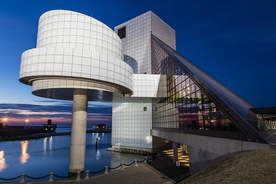 Sunset at Rock and Roll Hall of Fame  Photograph by John McGraw