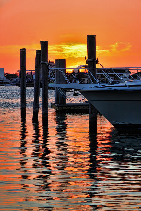 Sunset Photograph - Sunset at Sailboat Marina by Jeff Breiman