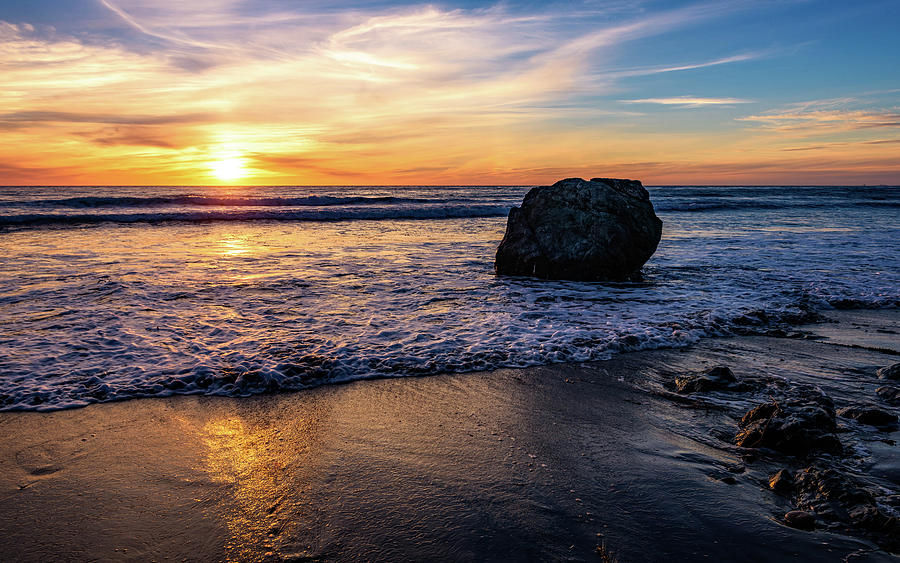 Sunset at San Simeon Beach Photograph by John Hight