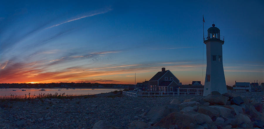 Sunset At Scituate Lighthouse Photograph