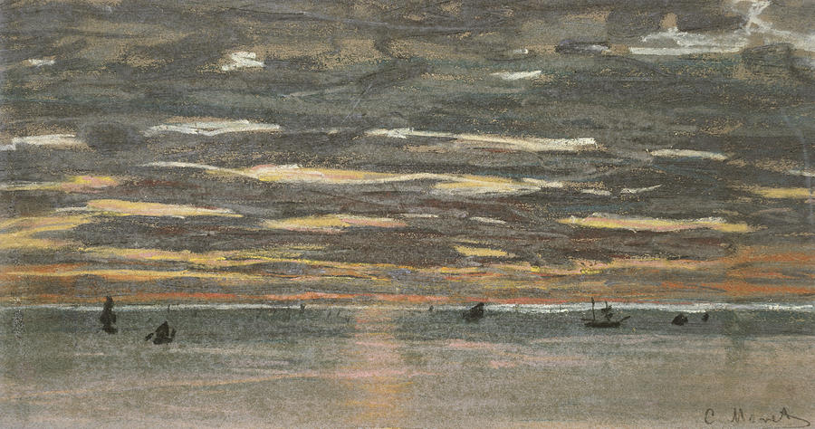 Sunset at Sea Painting by Claude Monet