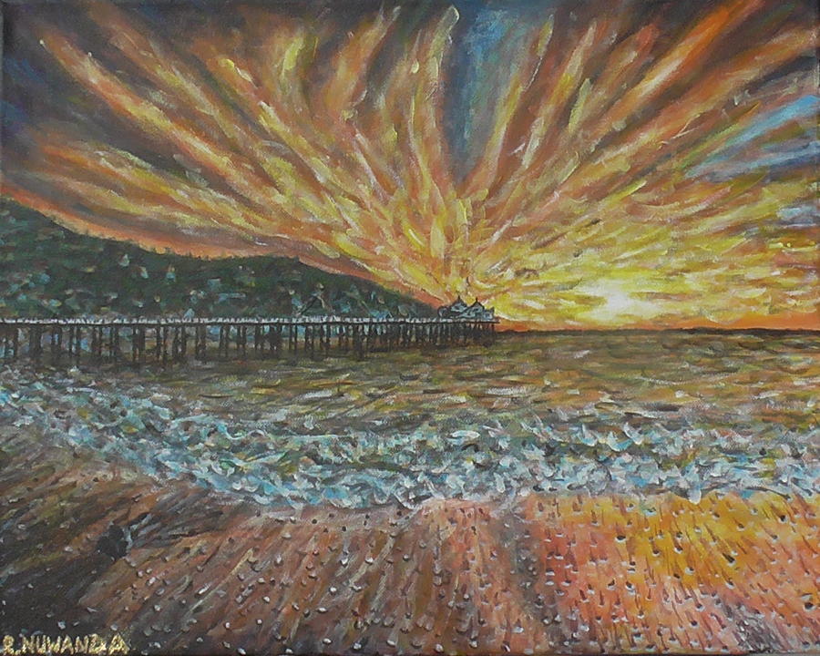 Sunset Painting - Sunset At Sea by Robbie Potter